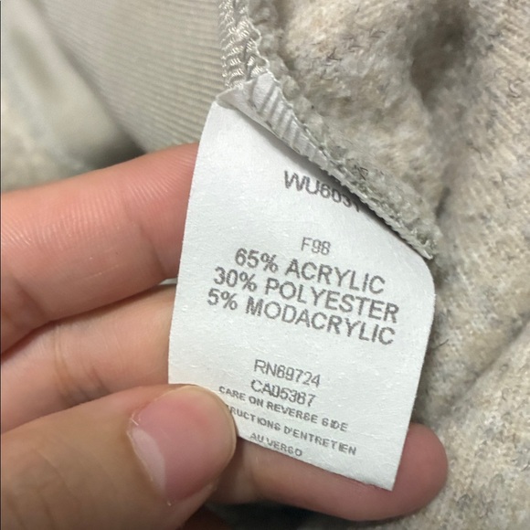 3/$25  Men's Zip Up Sweater - Navy and Cream - Picture 3 of 3